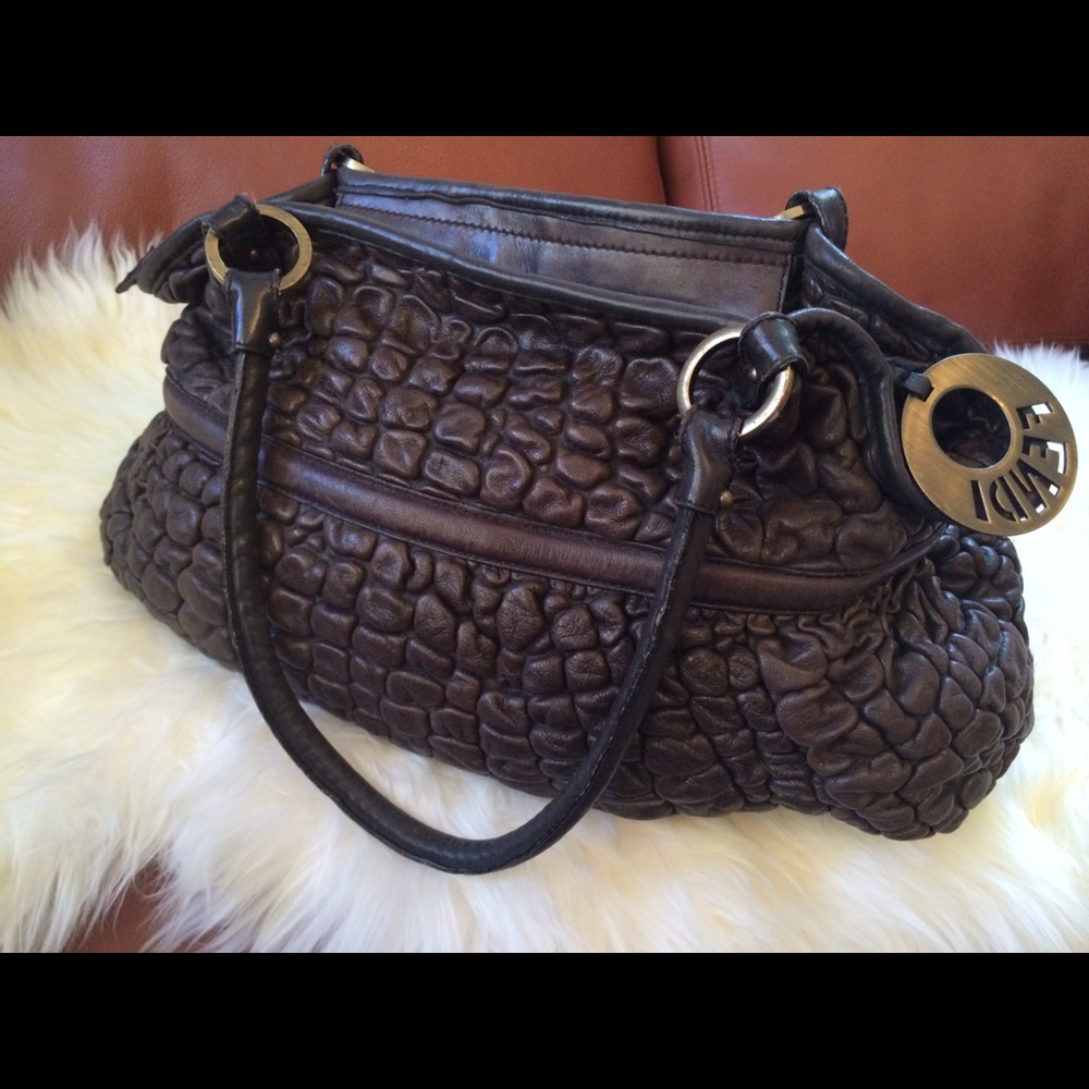 COPY - Fendi Chef Agnel Textured Leather Tote